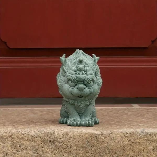 Green Stone Qilin Statue Tea Pet