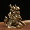 Antique Bronze Qilin Statue Pair Copper