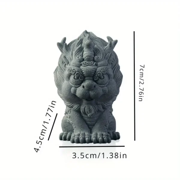 Green Stone Qilin Statue Tea Pet