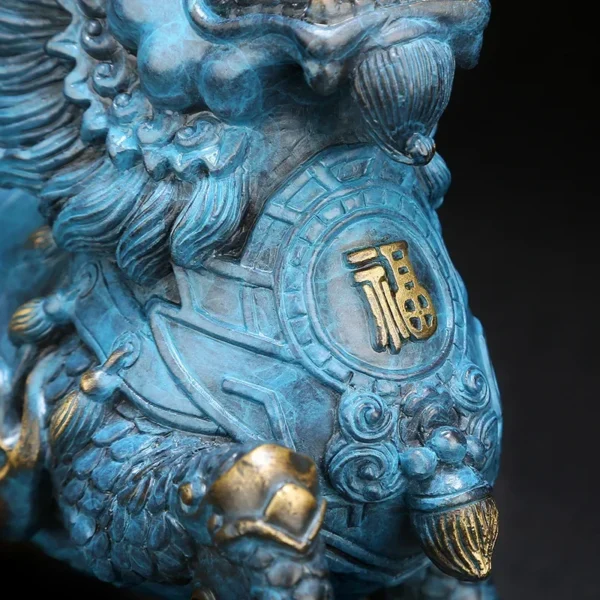 Pure Copper Feng Shui Qilin Statue