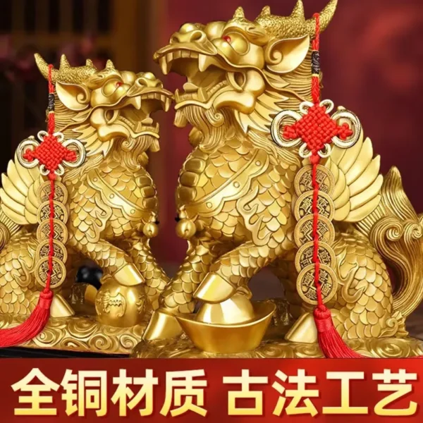 Copper Qilin Statue Feng Shui Decoration