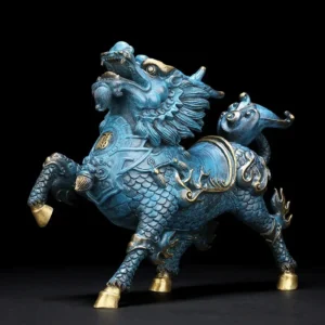 Pure Copper Feng Shui Qilin Statue
