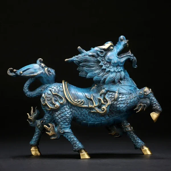 Pure Copper Feng Shui Qilin Statue
