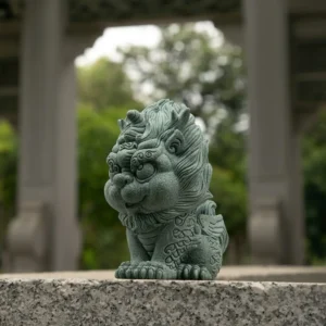 Green Stone Qilin Statue Tea Pet