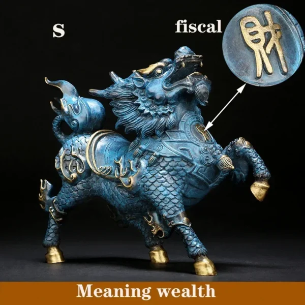 Pure Copper Feng Shui Qilin Statue