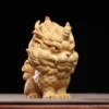 Miniature Wooden Qilin Carving Ornament Gift