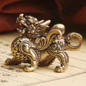 Brass Qilin Statue Feng Shui Wealth Ornament
