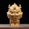 Miniature Wooden Qilin Carving Ornament Gift